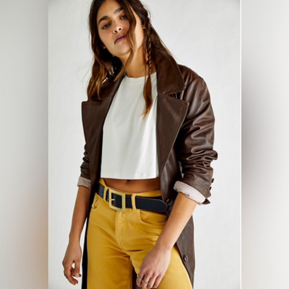 Free People Squared Up Leather Belt
